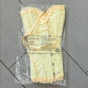 Yellow Lace-Up Corset